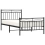 Bed frame with headboard and black metal footboard 100x190cm by , Beds and slatted bases - Ref: Foro24-373703, Price: 76,47 €...