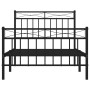 Bettgestell mit Kopfteil und Fußteil aus schwarzem Metall, 100 x 190 cm von , Betten und Lattenroste - Ref: Foro24-373703, Pr...