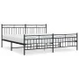 Black metal headboard and footboard bed frame 193x203 cm by , Beds and slatted bases - Ref: Foro24-373715, Price: 122,77 €, D...