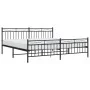 Black metal headboard and footboard bed frame 193x203 cm by , Beds and slatted bases - Ref: Foro24-373715, Price: 122,77 €, D...
