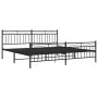 Black metal headboard and footboard bed frame 193x203 cm by , Beds and slatted bases - Ref: Foro24-373715, Price: 122,77 €, D...