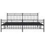 Black metal headboard and footboard bed frame 193x203 cm by , Beds and slatted bases - Ref: Foro24-373715, Price: 122,77 €, D...
