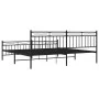 Black metal headboard and footboard bed frame 193x203 cm by , Beds and slatted bases - Ref: Foro24-373715, Price: 122,77 €, D...