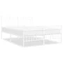 Metal bed frame with headboard and white footboard 135x190 cm by , Beds and slatted bases - Ref: Foro24-373757, Price: 99,11 ...