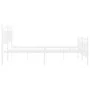Metal bed frame with headboard and white footboard 135x190 cm by , Beds and slatted bases - Ref: Foro24-373757, Price: 99,11 ...