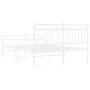 Metal bed frame with headboard and white footboard 135x190 cm by , Beds and slatted bases - Ref: Foro24-373757, Price: 99,11 ...