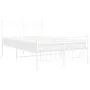 Metal bed frame with headboard and white footboard 120x190 cm by , Beds and slatted bases - Ref: Foro24-373755, Price: 95,31 ...