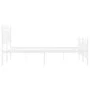 Metal bed frame with headboard and white footboard 120x190 cm by , Beds and slatted bases - Ref: Foro24-373755, Price: 95,31 ...