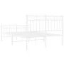 Metal bed frame with headboard and white footboard 120x190 cm by , Beds and slatted bases - Ref: Foro24-373755, Price: 95,31 ...