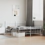 Estructura cama metal con cabecero y estribo blanco 150x200 cm de , Camas y somieres - Ref: Foro24-373760, Precio: 116,10 €, ...