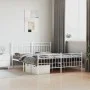 Estructura cama metal con cabecero y estribo blanco 150x200 cm de , Camas y somieres - Ref: Foro24-373760, Precio: 114,36 €, ...