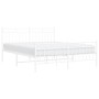 Estructura cama metal con cabecero y estribo blanco 150x200 cm de , Camas y somieres - Ref: Foro24-373760, Precio: 116,10 €, ...
