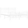 Estructura cama metal con cabecero y estribo blanco 150x200 cm de , Camas y somieres - Ref: Foro24-373760, Precio: 116,10 €, ...