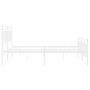 Estructura cama metal con cabecero y estribo blanco 150x200 cm de , Camas y somieres - Ref: Foro24-373760, Precio: 116,10 €, ...