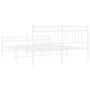 Estructura cama metal con cabecero y estribo blanco 150x200 cm de , Camas y somieres - Ref: Foro24-373760, Precio: 116,10 €, ...