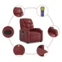 Reclining massage armchair in synthetic red wine leather by , Armchairs - Ref: Foro24-372476, Price: 219,08 €, Discount: %