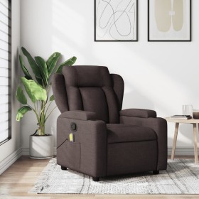 Dark brown fabric reclining massage chair by , Armchairs - Ref: Foro24-372420, Price: 268,81 €, Discount: %