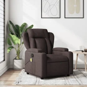 Dark brown fabric reclining massage chair by , Armchairs - Ref: Foro24-372420, Price: 261,19 €, Discount: %