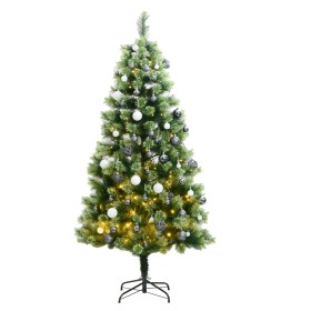 Árbol de Navidad artificial con bisagras 300 LED y bolas 240 cm