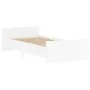 White engineered wood bed frame 100x200 cm by , Beds and slatted bases - Ref: Foro24-835932, Price: 77,11 €, Discount: %