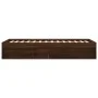 Brown oak bed frame 100x200 cm by , Beds and slatted bases - Ref: Foro24-3203837, Price: 115,16 €, Discount: %
