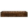 Smoked oak bed frame 100x200 cm by , Beds and slatted bases - Ref: Foro24-3203835, Price: 110,35 €, Discount: %