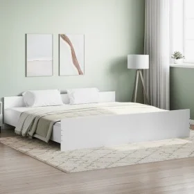 Bettgestell mit weißem Kopf- und Fußteil 200x200 cm von , Betten und Lattenroste - Ref: Foro24-3203733, Preis: 125,82 €, Raba...