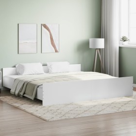 Estructura de cama con cabecero piecero blanco 200x200 cm de , Camas y somieres - Ref: Foro24-3203733, Precio: 127,53 €, Desc...