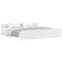 Bed frame with white headboard and footboard 200x200 cm by , Beds and slatted bases - Ref: Foro24-3203733, Price: 127,53 €, D...