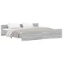 Estructura de cama con cabecero piecero gris Sonoma 200x200 cm de , Camas y somieres - Ref: Foro24-3203738, Precio: 156,67 €,...
