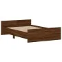 Bed frame with brown oak headboard and footboard 120x200 cm by , Beds and slatted bases - Ref: Foro24-3203746, Price: 124,13 ...