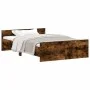 Bed frame with smoked oak headboard and footboard 120x200cm by , Beds and slatted bases - Ref: Foro24-3203744, Price: 129,86 ...