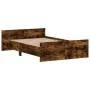 Bed frame with smoked oak headboard and footboard 120x200cm by , Beds and slatted bases - Ref: Foro24-3203744, Price: 129,86 ...