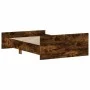 Bed frame with smoked oak headboard and footboard 120x200cm by , Beds and slatted bases - Ref: Foro24-3203744, Price: 129,86 ...