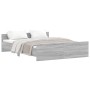 Sonoma gray bed frame with headboard and footboard 150x200 cm by , Beds and slatted bases - Ref: Foro24-3203759, Price: 139,9...
