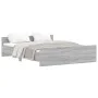Sonoma gray bed frame with headboard and footboard 150x200 cm by , Beds and slatted bases - Ref: Foro24-3203759, Price: 137,8...