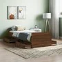 Bed frame with brown oak headboard and footboard 75x190 cm by , Beds and slatted bases - Ref: Foro24-3203823, Price: 133,09 €...