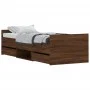 Bed frame with brown oak headboard and footboard 75x190 cm by , Beds and slatted bases - Ref: Foro24-3203823, Price: 133,09 €...