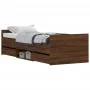 Bed frame with brown oak headboard and footboard 75x190 cm by , Beds and slatted bases - Ref: Foro24-3203823, Price: 133,09 €...