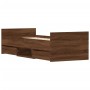 Bed frame with brown oak headboard and footboard 75x190 cm by , Beds and slatted bases - Ref: Foro24-3203823, Price: 136,20 €...