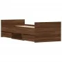 Bed frame with brown oak headboard and footboard 75x190 cm by , Beds and slatted bases - Ref: Foro24-3203823, Price: 133,09 €...