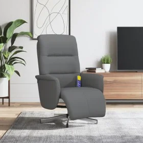Dark gray fabric reclining massage chair with footrest by , Armchairs - Ref: Foro24-356574, Price: 219,80 €, Discount: %
