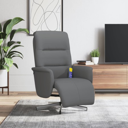 Dark gray fabric reclining massage chair with footrest by , Armchairs - Ref: Foro24-356574, Price: 223,29 €, Discount: %