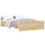 Bed frame with Sonoma oak headboard and footboard 140x190 cm by , Beds and slatted bases - Ref: Foro24-3203784, Price: 134,09...