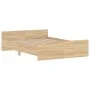 Bed frame with Sonoma oak headboard and footboard 140x190 cm by , Beds and slatted bases - Ref: Foro24-3203784, Price: 134,09...