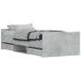 Estructura de cama con cabecero piecero gris hormigón 100x200cm de , Camas y somieres - Ref: Foro24-3203799, Precio: 199,20 €...