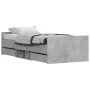 Estructura de cama con cabecero piecero gris hormigón 100x200cm de , Camas y somieres - Ref: Foro24-3203799, Precio: 199,20 €...