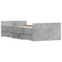Betongrauer Bettrahmen mit Kopf- und Fußteil 100x200cm von , Betten und Lattenroste - Ref: Foro24-3203799, Preis: 202,70 €, R...