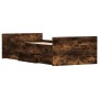 Bed frame with smoked oak headboard and footboard 100x200cm by , Beds and slatted bases - Ref: Foro24-3203800, Price: 206,74 ...