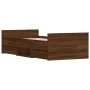 Bed frame with brown oak headboard and footboard 100x200 cm by , Beds and slatted bases - Ref: Foro24-3203802, Price: 187,91 ...